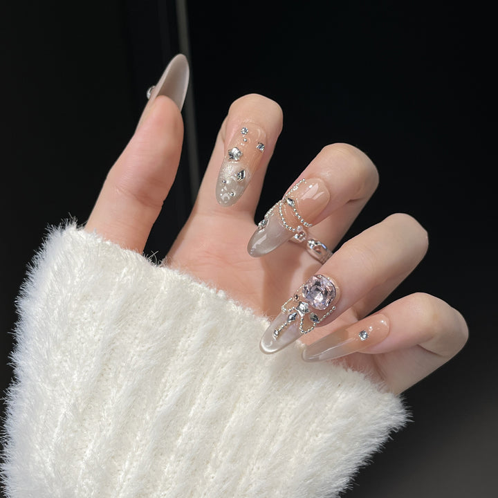Luxury Rhinestone-Embellished Nail Art Extensions Kalsten