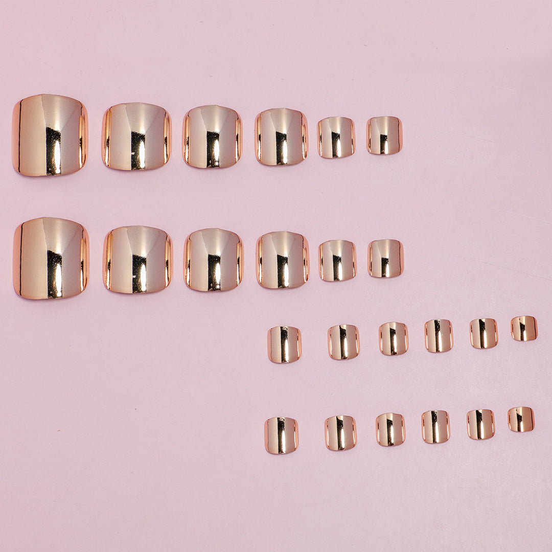 Metallic Press-On Toenail Set Kalsten