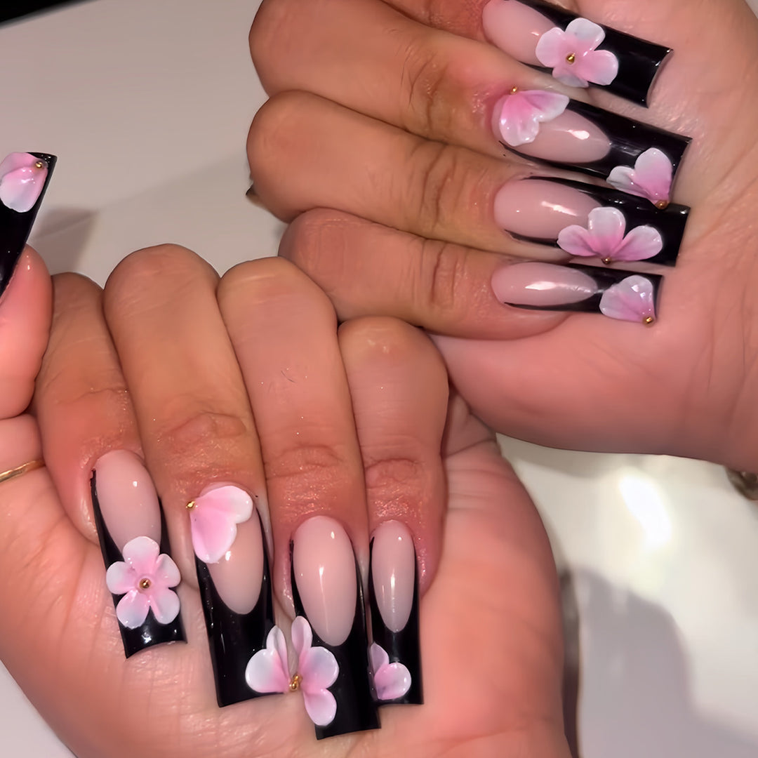 Decorative Floral Press-On Nail Enhancements Kalsten