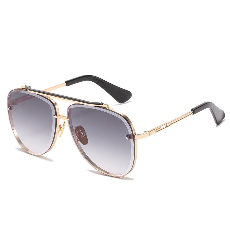 Women's Oversized Pilot Sunglasses with Adjustable Nose Pads and High-Quality Metal Frame Kalsten