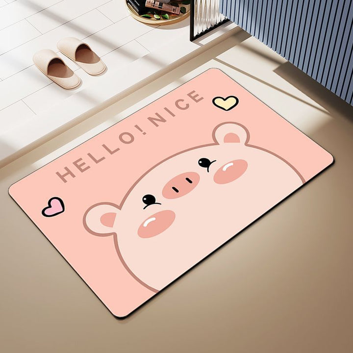 Cartoon Dog-Themed Bath Mat Kalsten