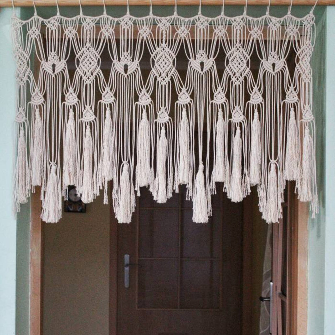 Macrame Curtain with Decorative Fringe Kalsten