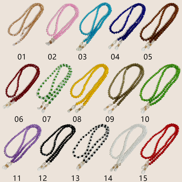 Beaded Eyewear Chain with Clear Tips Kalsten