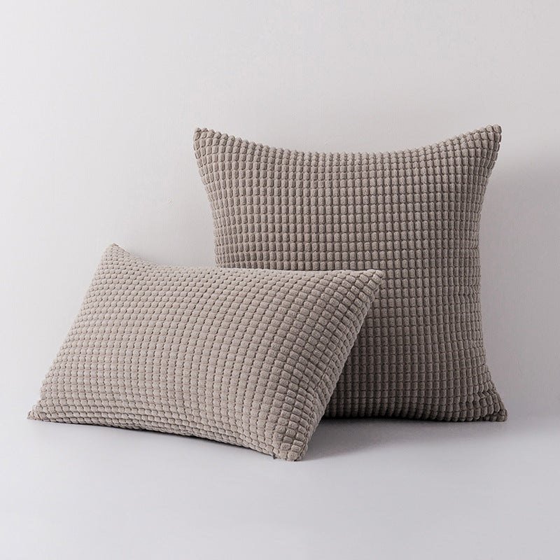 Decorative Waffle-Texture Velvet Throw Pillow Cover