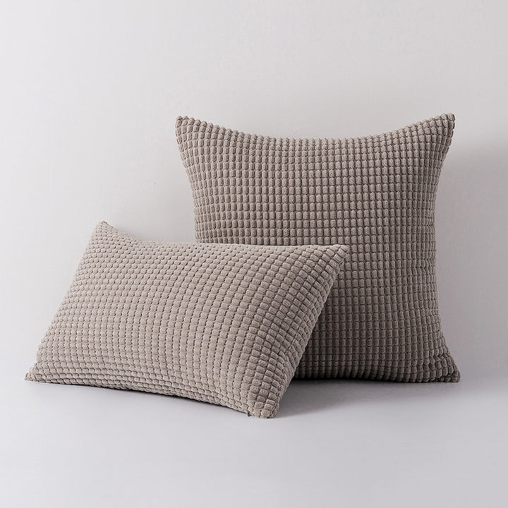 Decorative Waffle-Texture Velvet Throw Pillow Cover