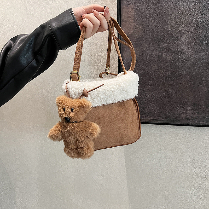 Chic Faux Fur Trim Crossbody Bag Kalsten