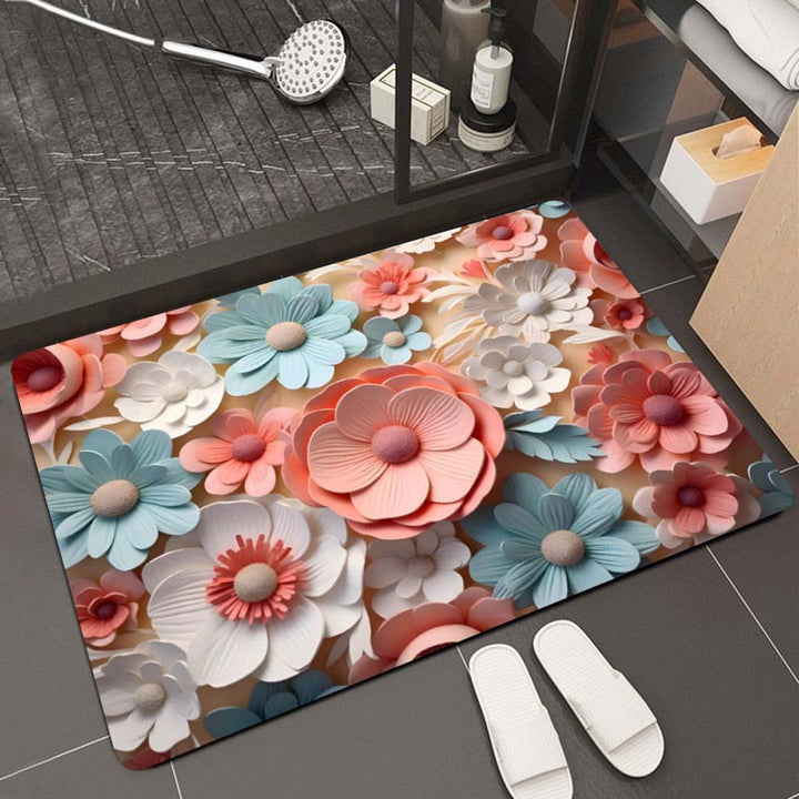 Floral Design Bath Mat