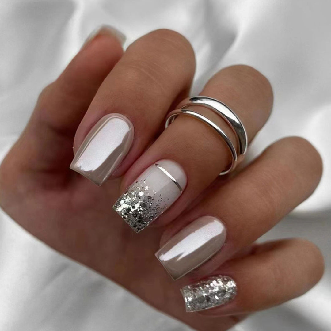 Sparkling Glitter Ombre Nail Art