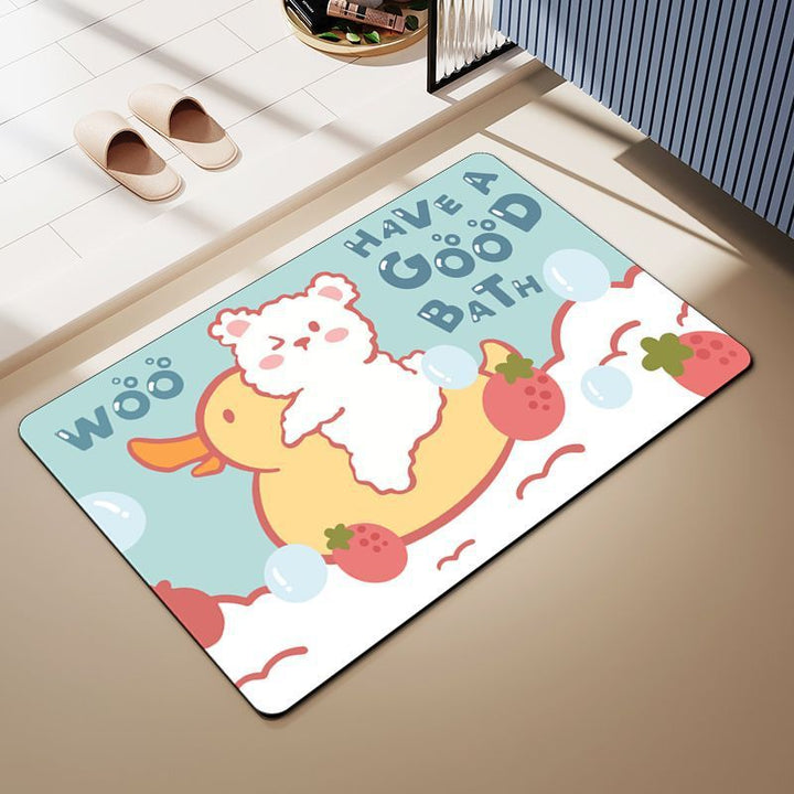 Cartoon Dog-Themed Bath Mat Kalsten