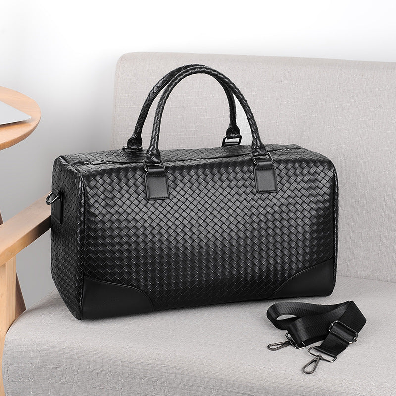Premium Woven Leather Weekender Bag Kalsten