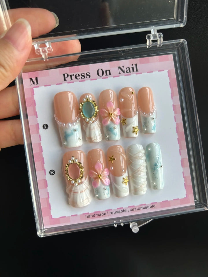 Artistic Cherry-Inspired Press-On Nails