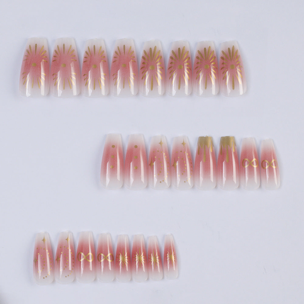 Artificial nails with intricate flower design Kalsten