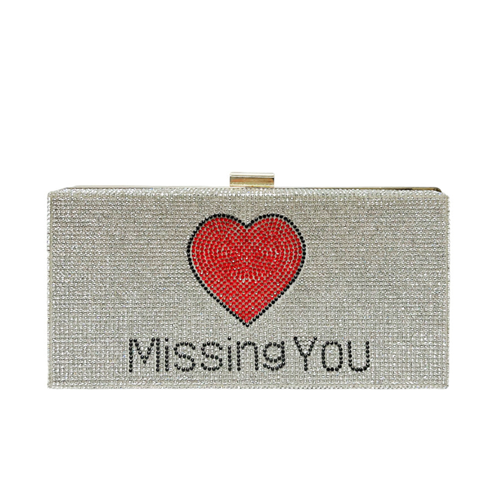 Rhinestone-Embellished Clutch Purse