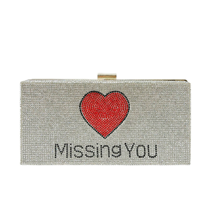 Rhinestone-Embellished Clutch Purse