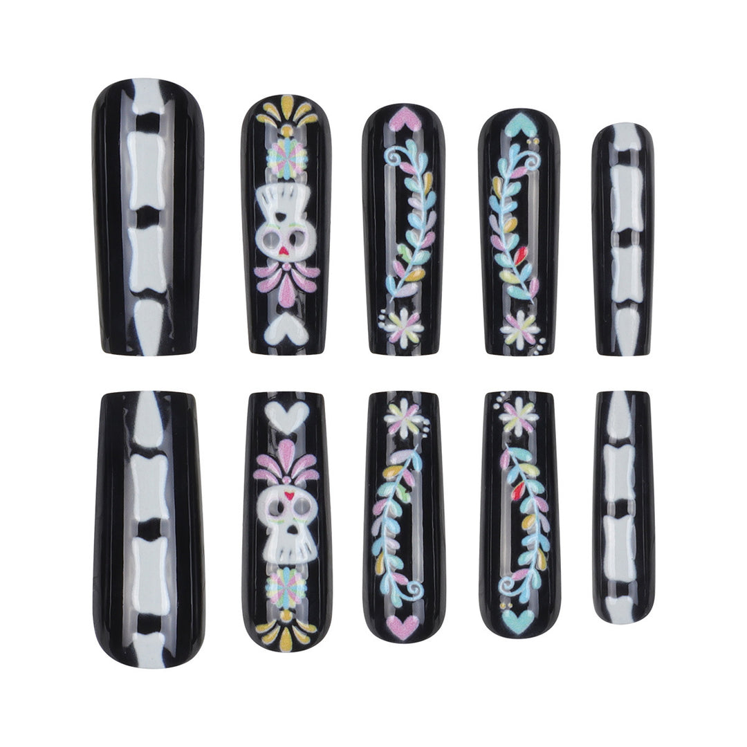Artistic Skull-Design Press-On Nails Kalsten