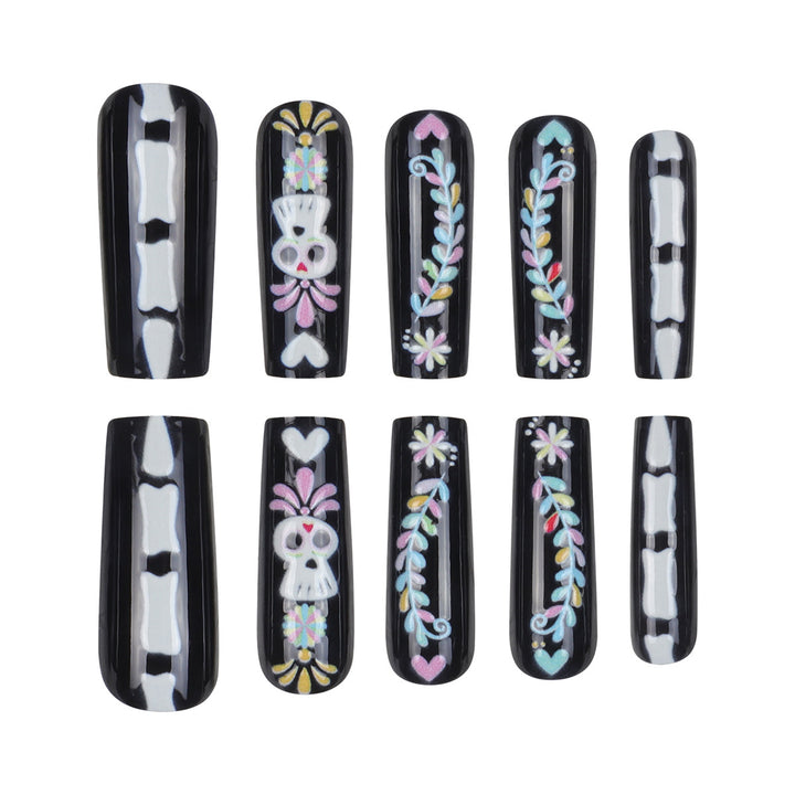 Artistic Skull-Design Press-On Nails Kalsten