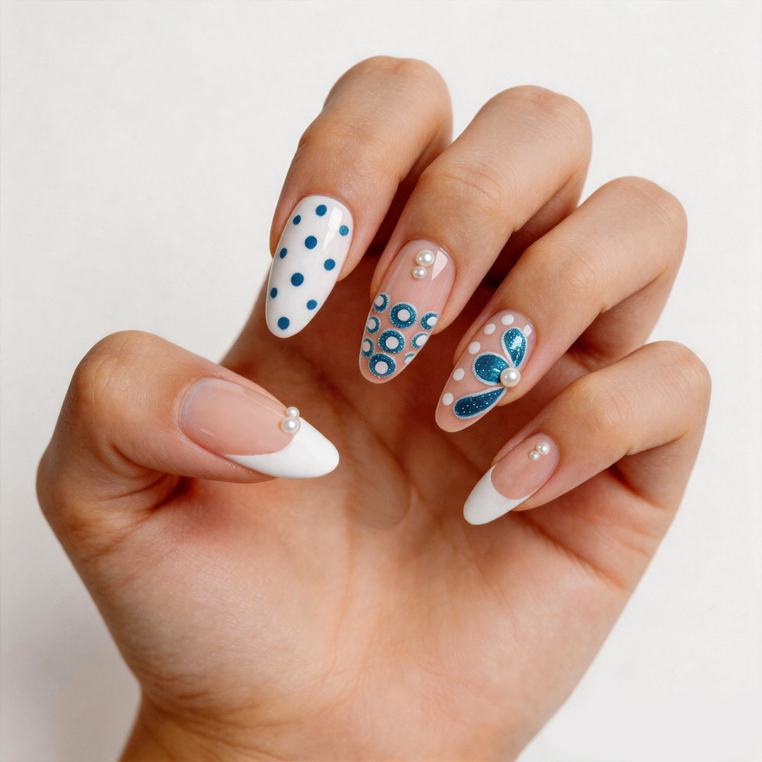 Complete Press-On Nail Art Set with Accessories