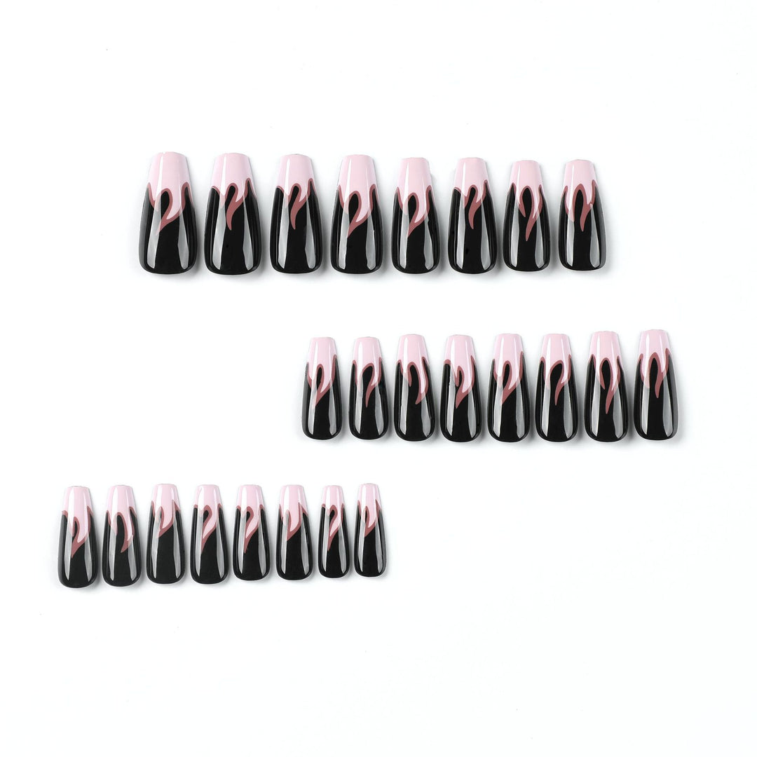 Artistic nail extensions with gradient and flame design Kalsten