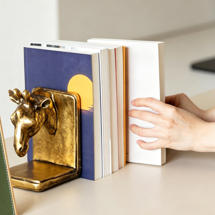 Artistic Giraffe Head Bookend