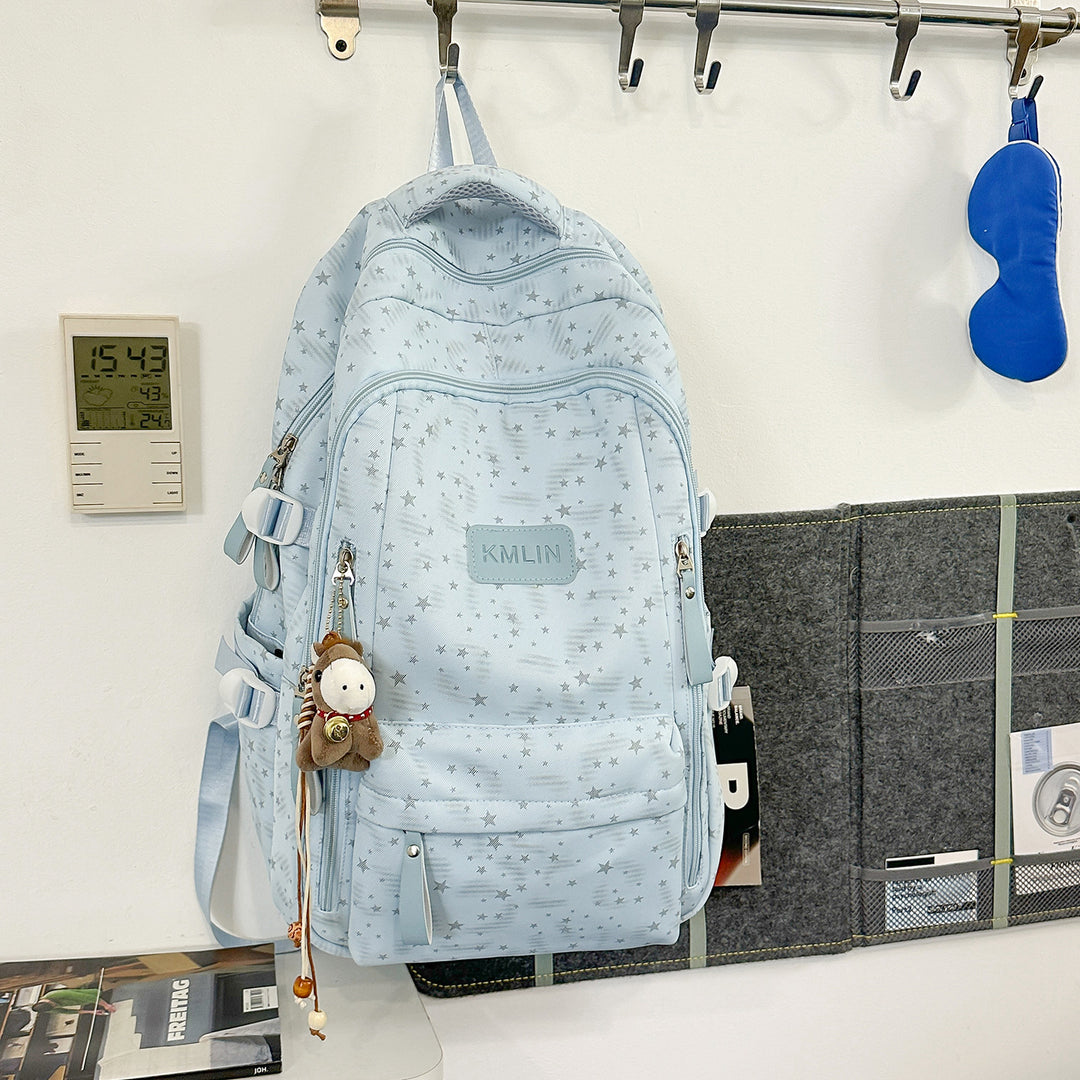Stylish Multi-Pocket Star-Embellished Backpack Kalsten