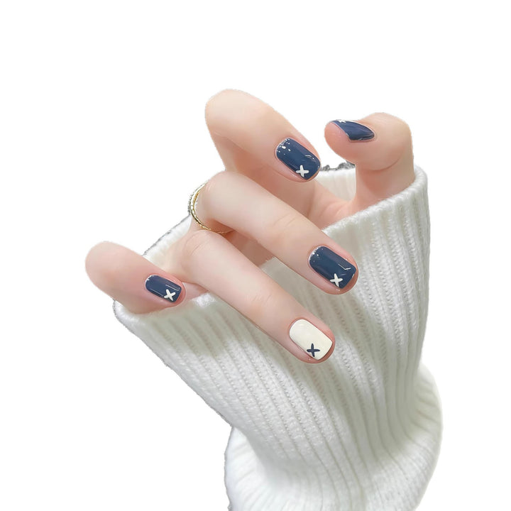 Artistic Nail Art Set with Unique Geometric Patterns