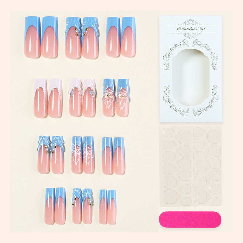 Artistic Nail Art Set with Floral and Glossy Accents kalsten
