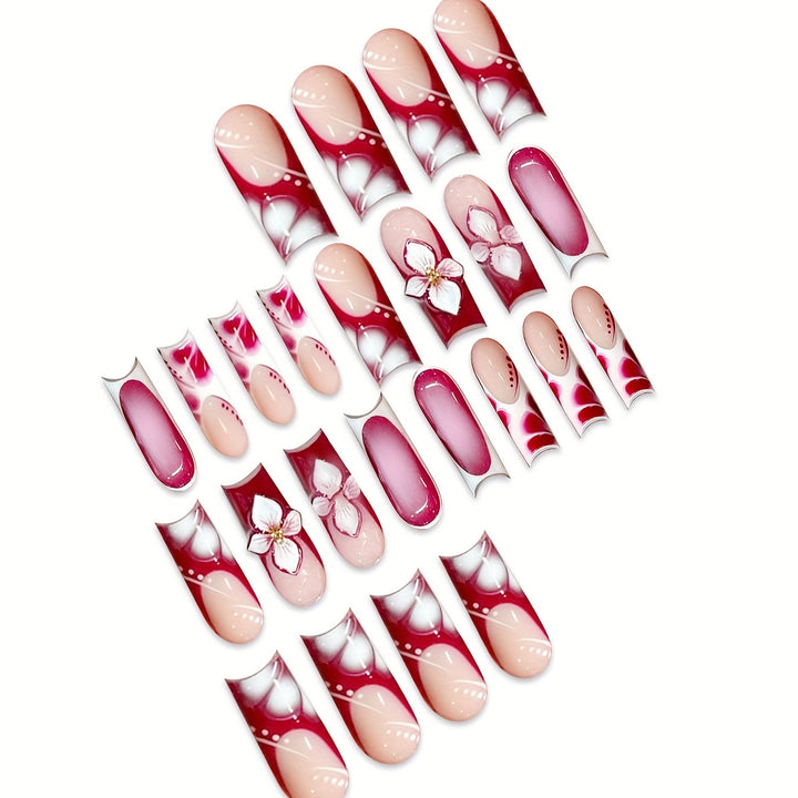 Elegant Floral Nail Art Extensions Kalsten