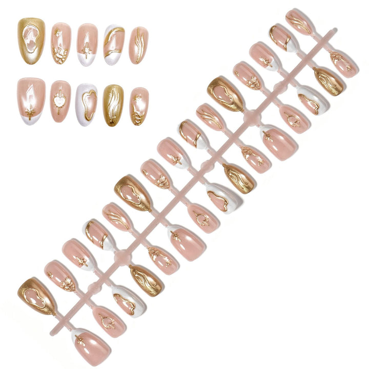 Artistic Metallic Press-On Nail Set