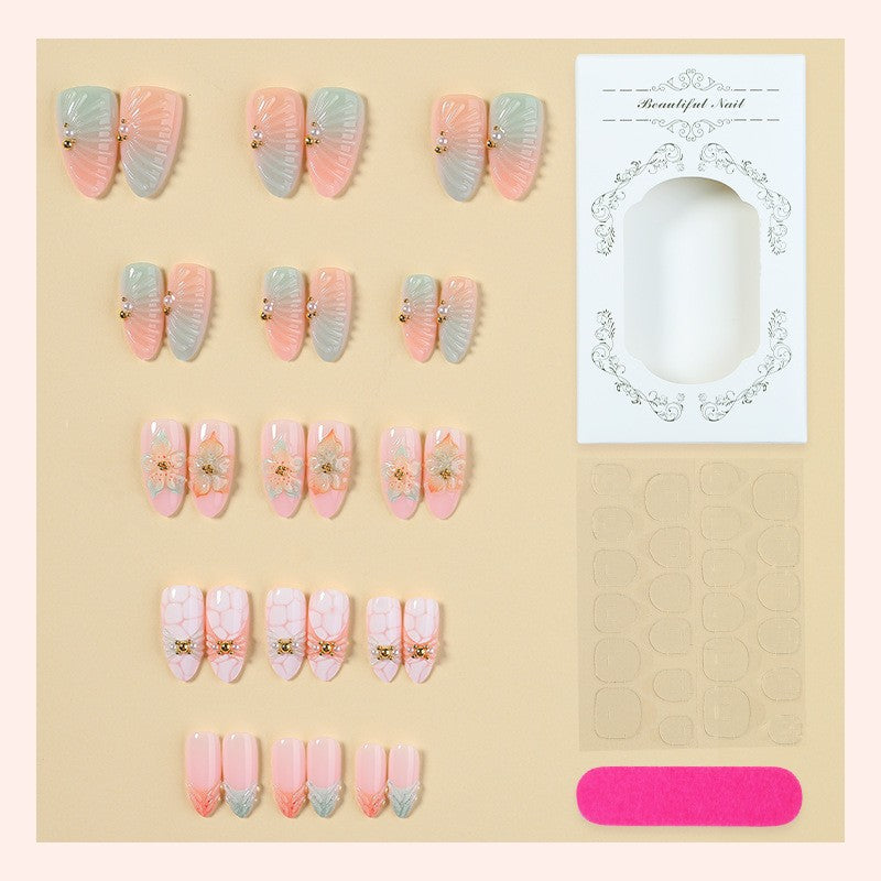 Art nail set with floral and glamorous designs Kalsten