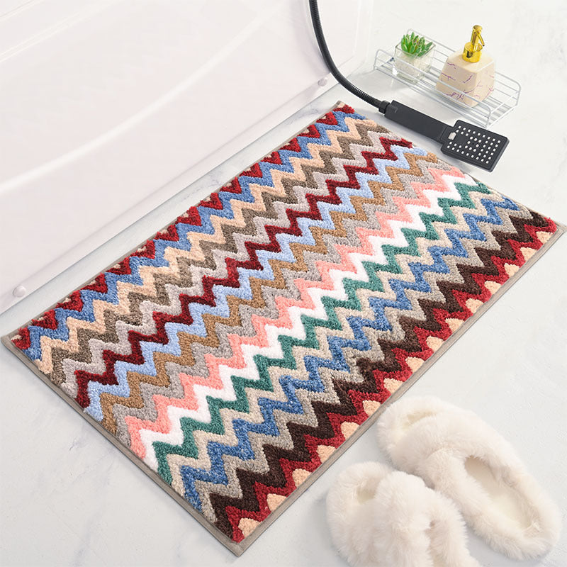 Chevron Pattern Non-Slip Bath Rug Kalsten