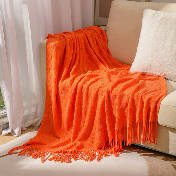Premium Textured Knit Throw Blanket Kalsten