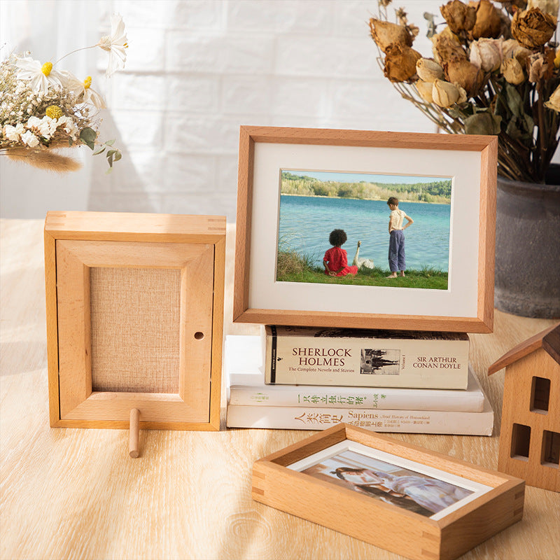 Natural Wood Photo Display Frame for Home