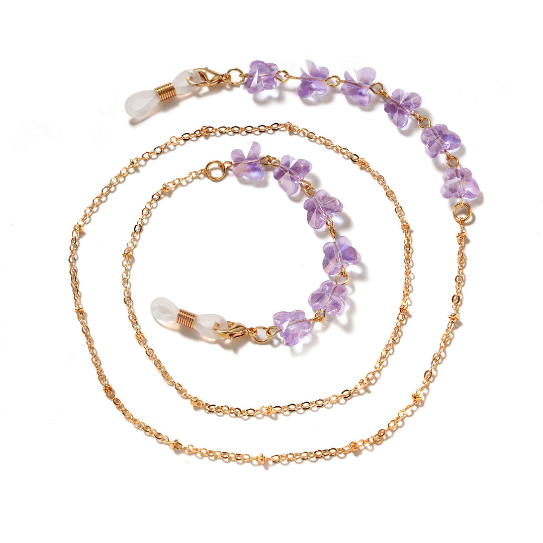 Floral-Embellished Eyewear Chain kalsten