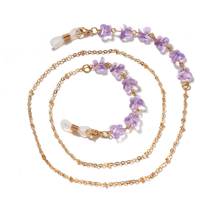 Floral-Embellished Eyewear Chain kalsten