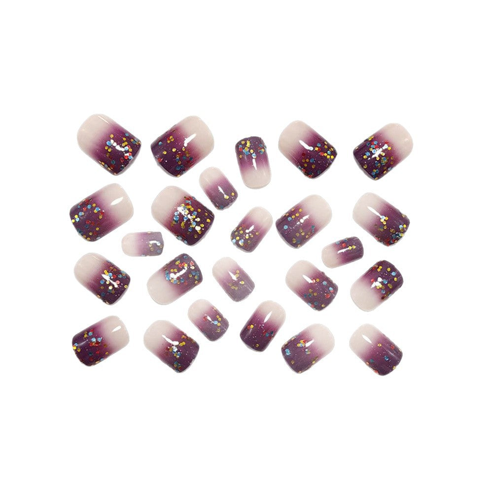 Artificial nails with glitter gradient and colorful accent Kalsten