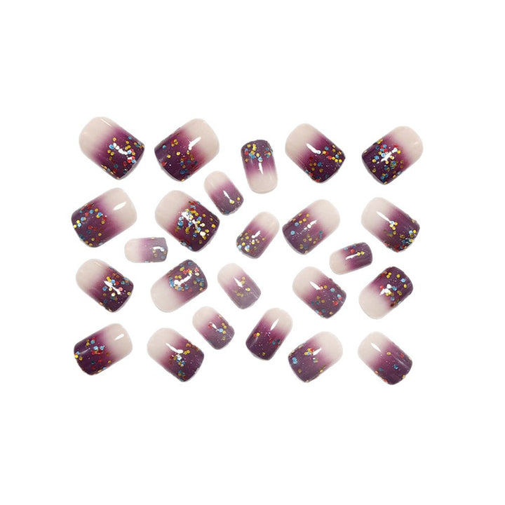Artificial nails with glitter gradient and colorful accent Kalsten