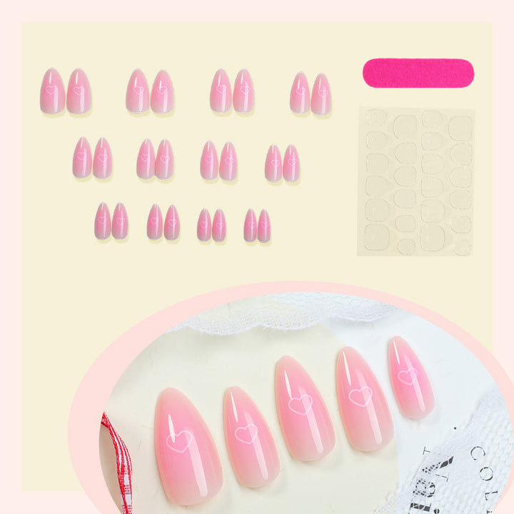 Themed Heart Design Press-On Nail Set