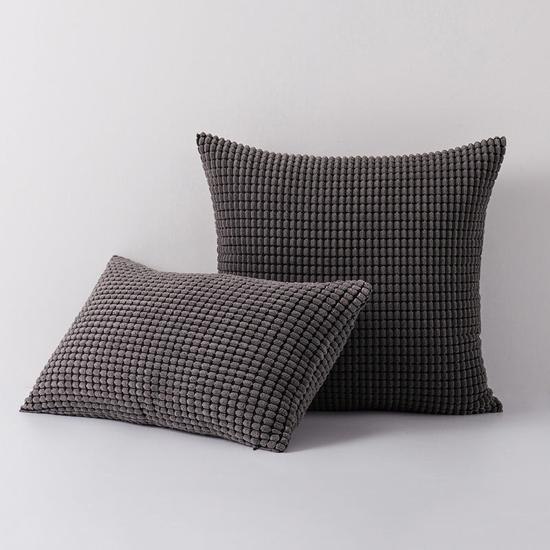 Decorative Waffle-Texture Velvet Throw Pillow Cover