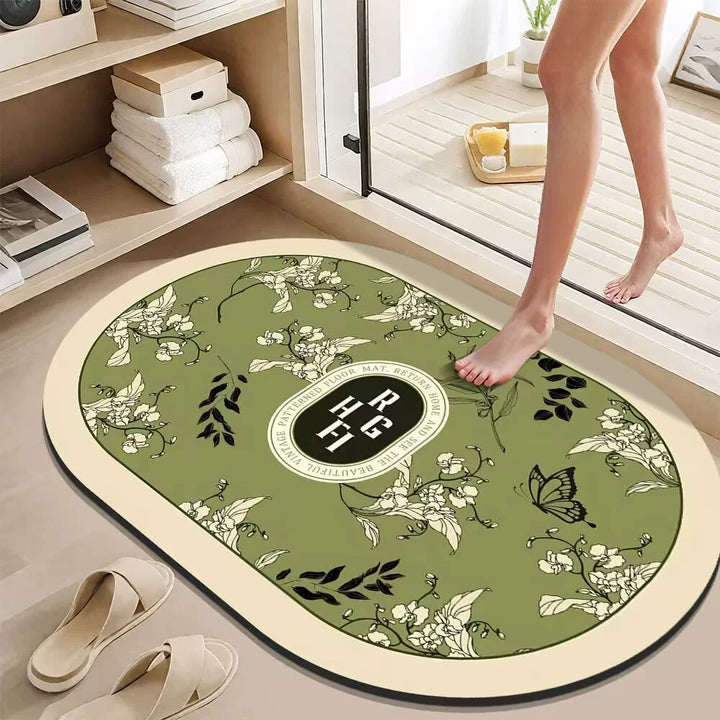 Artistic Floral Design Bath Mat