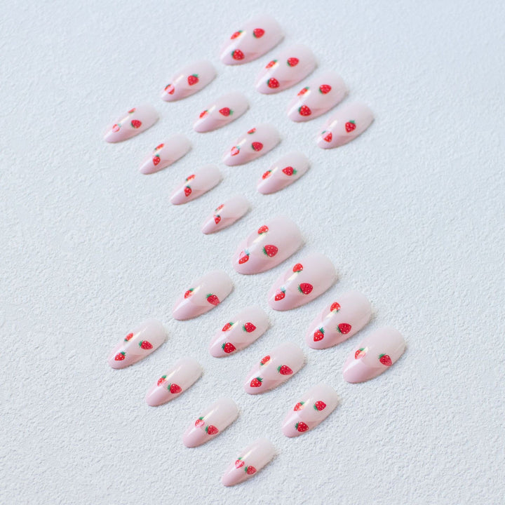Strawberry-Themed Acrylic Nail Art Kit