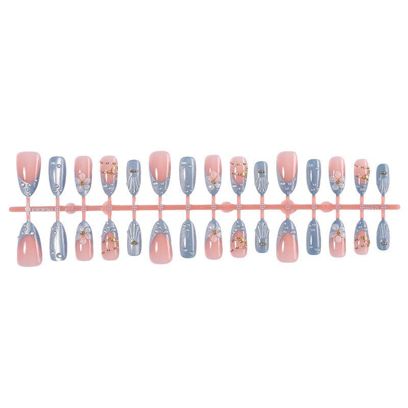 Decorative Press-On Nail Art Set with Gem Accents kalsten