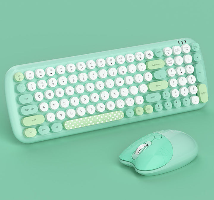 Retro-Inspired Wireless Keyboard and Mouse Set Kalsten