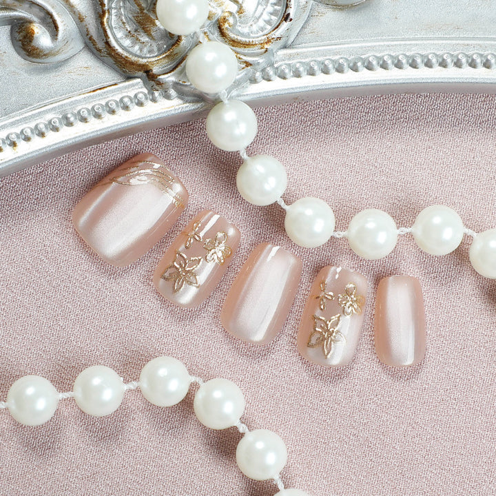 Elegant Glitter-Accent Press-On Nail Set