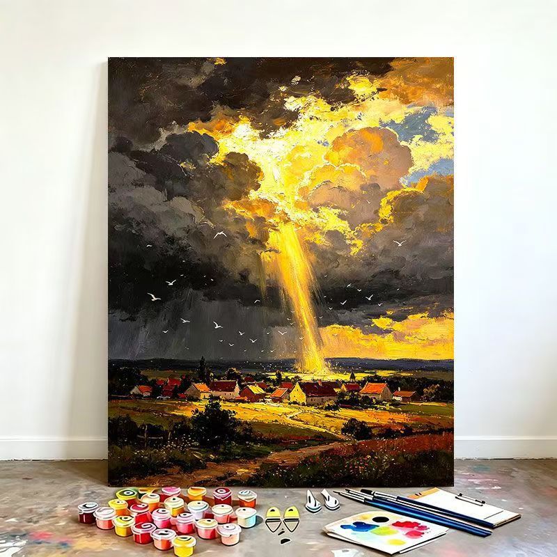 Scenic Rainbow Landscape Paint by Numbers Kit Kalsten