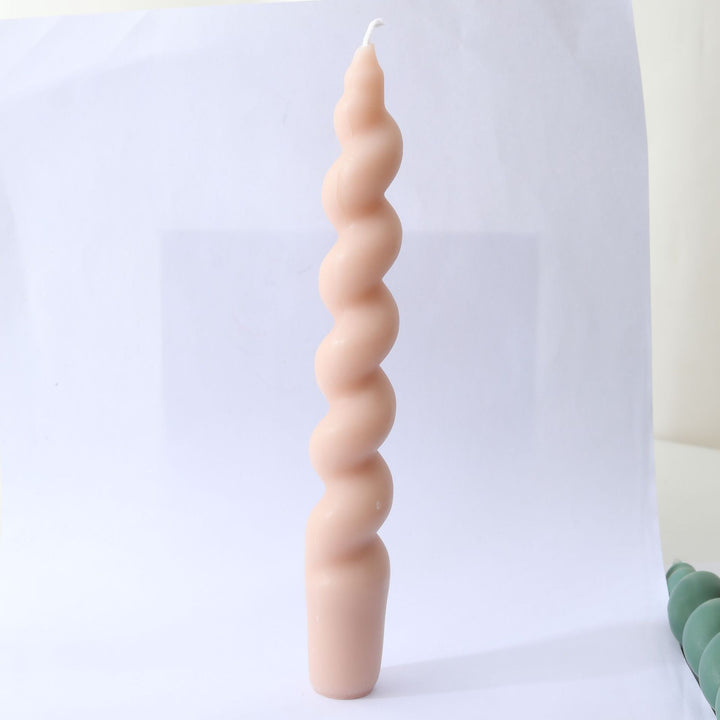 Hand-Poured Sculptural Spiral Taper Candle