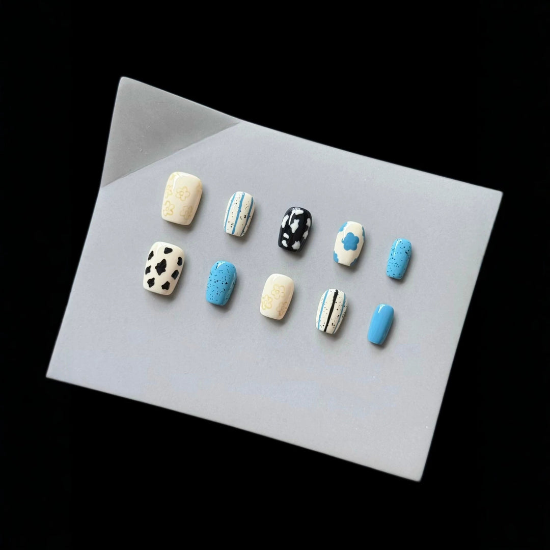 Artistic Patterned Press-On Nail Set