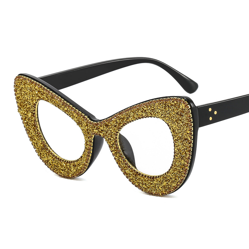 Ladies Glamorous Cat-Eye Sunglasses with Rhinestone Decoration Kalsten