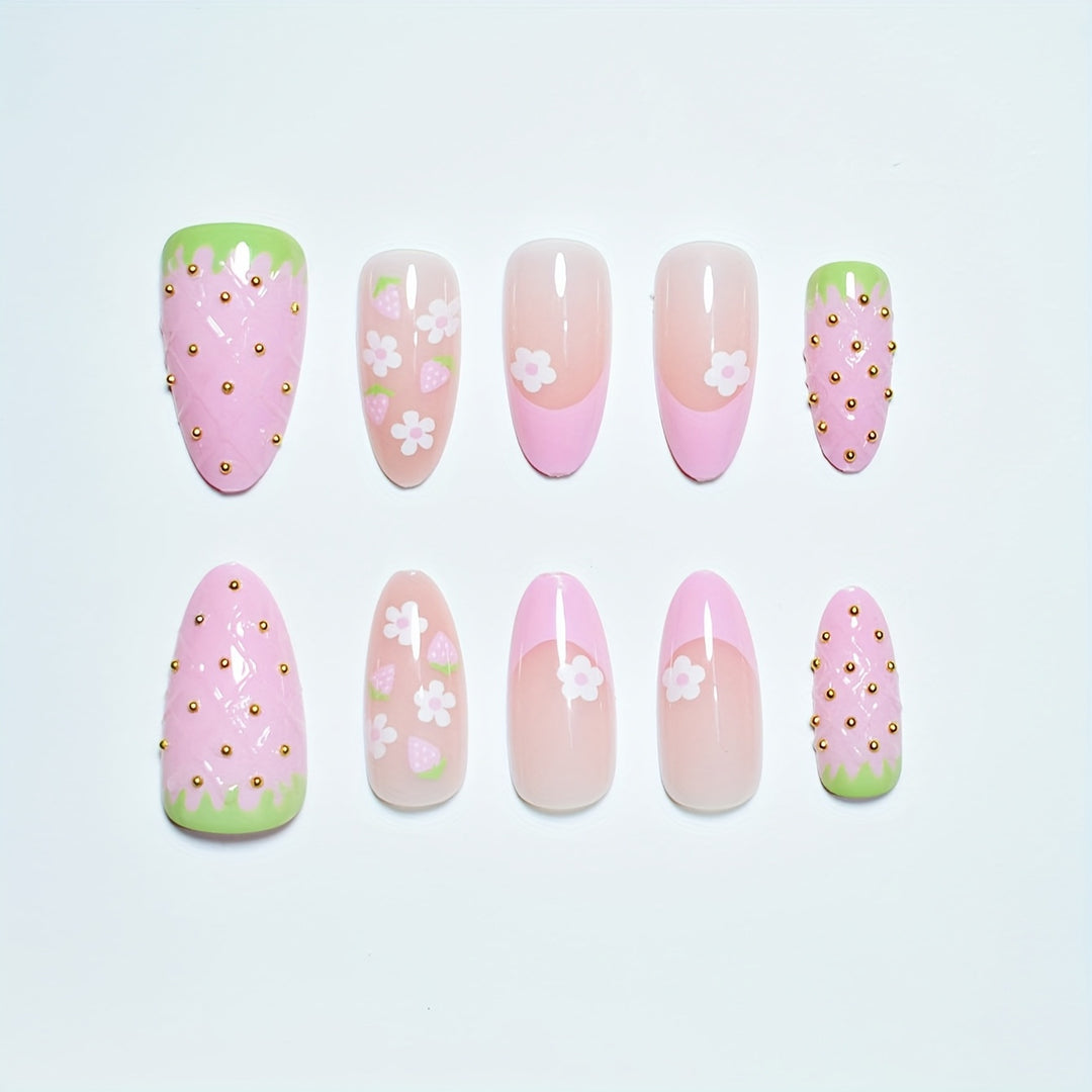 Artistic Kiss-Themed Press-On Nail Art Kalsten
