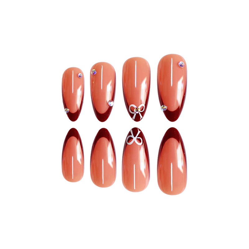 Artistic Stiletto Press-On Nails with Gemstone Accents Kalsten