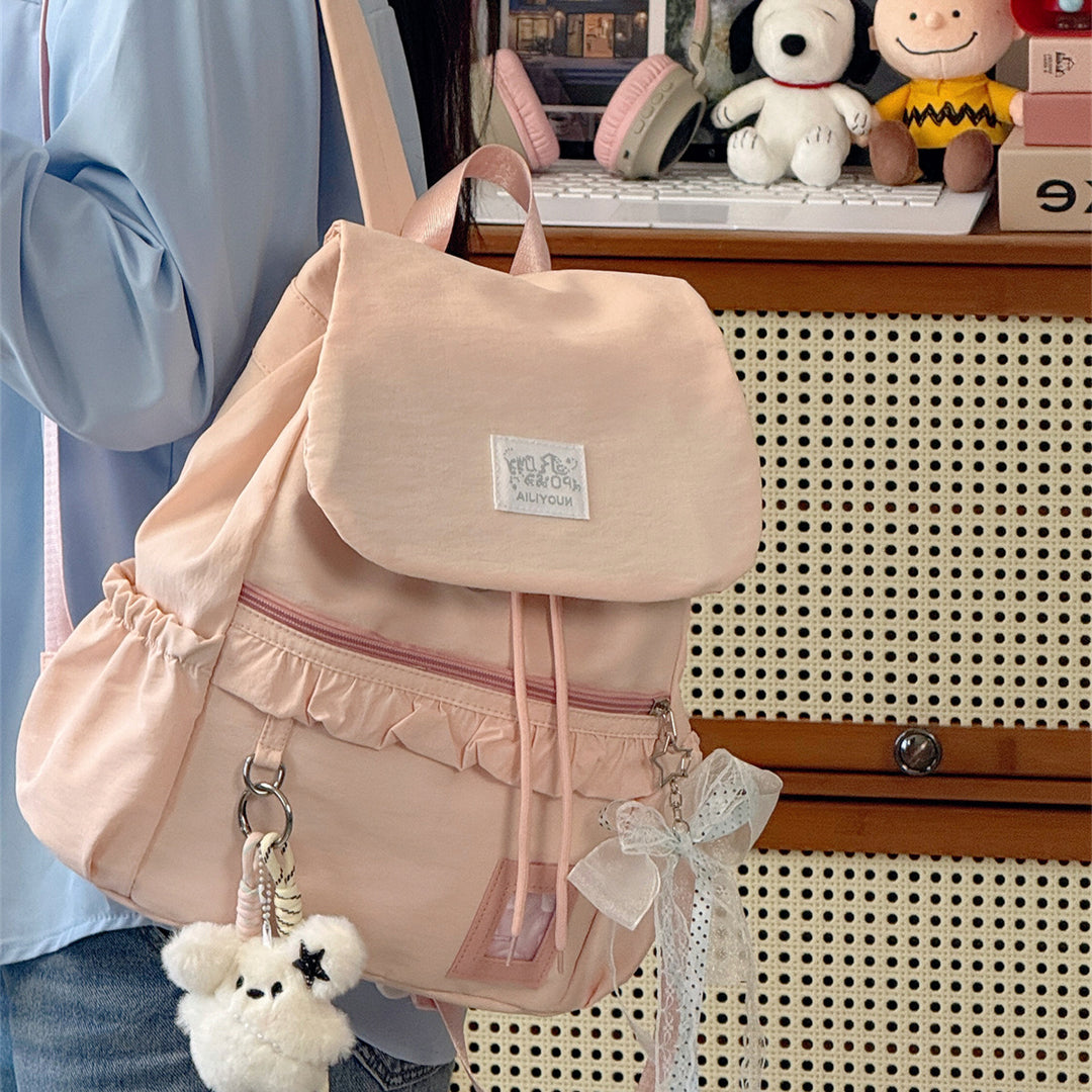 Stylish Ruffled Design Back-to-School Backpack Kalsten